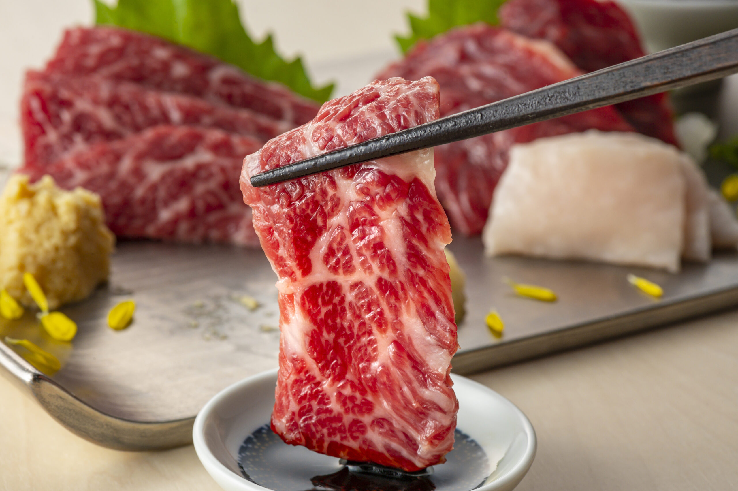 馬刺し三種盛り